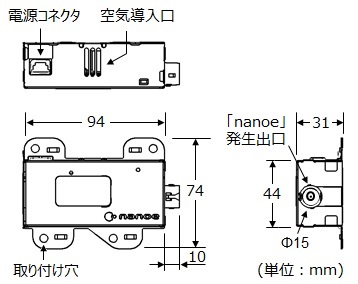 外形寸法等が記載された図