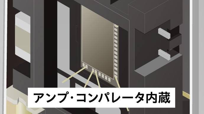 アンプ・コンパレータ内蔵のイラスト